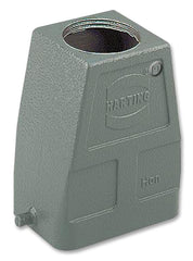 HARTING 19 30 006 0446 Heavy Duty Connector Hood, M25 Top Entry, 2 Pegs, High Profile, Han B Series, 180°, Aluminium Body