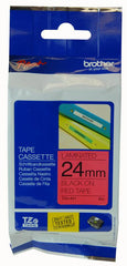 BROTHER TZE-451 P-Touch Label Tape Black on Red 1" / 24mm