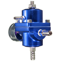 0-140 PSI Blue Fuel Pressure Regulator Adjustable Pressure Gauge