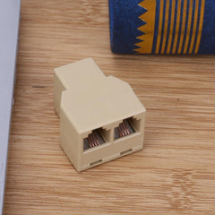 1 to 2 RJ11 Phone Male Splitter Phone Line Male Adapter Conve