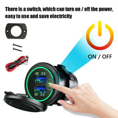 #A P19-S Dual QC 3.0 USB Chargers Socket Quick Charge USB Outlet Power Adapters