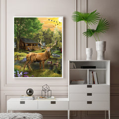 #A Woods Animal Oil Paint By Number Kit DIY Acrylic Painting Wall Art Picture
