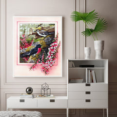 #A Flower Bird Oil Paint By Numbers Kit DIY Drawing Picture for Adults Home Deco