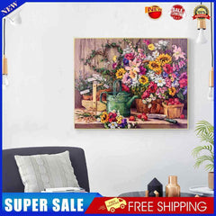#A Table Flower Oil Paint By Numbers Kit DIY Acrylic Painting Home Decoration Gi