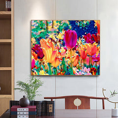 #A Colorful Flower Oil Paint By Number Kit DIY Acrylic Painting Home Decoratio