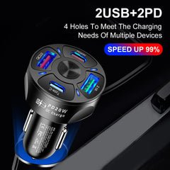 #A LED Digital Display Auto Charging Plug Adapter Practical for Mobile Phone