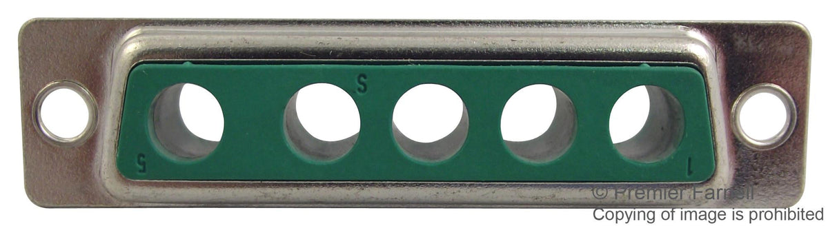 HARTING 09 69 300 0055 D Sub Connector Housing, 5 Ways, Combo Layout D Sub, DB-5W5, D Sub-M Series, Receptacle, Steel Body