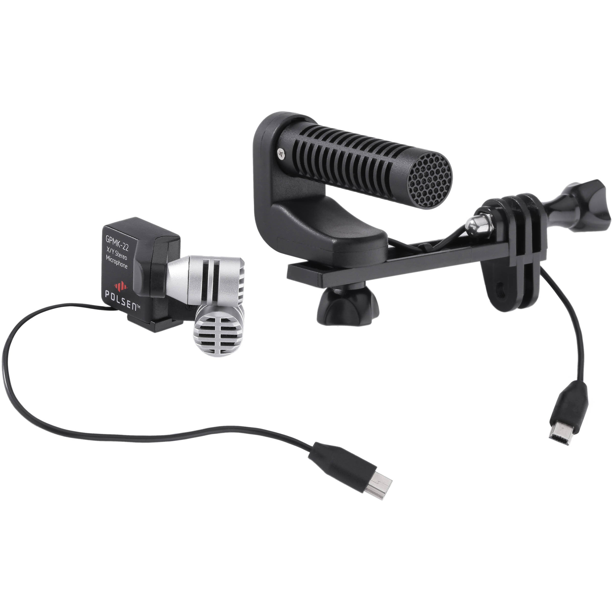 Polsen GPMK-22 GoPro Production Microphone Kit with Quick-Release Frame & Memory Card