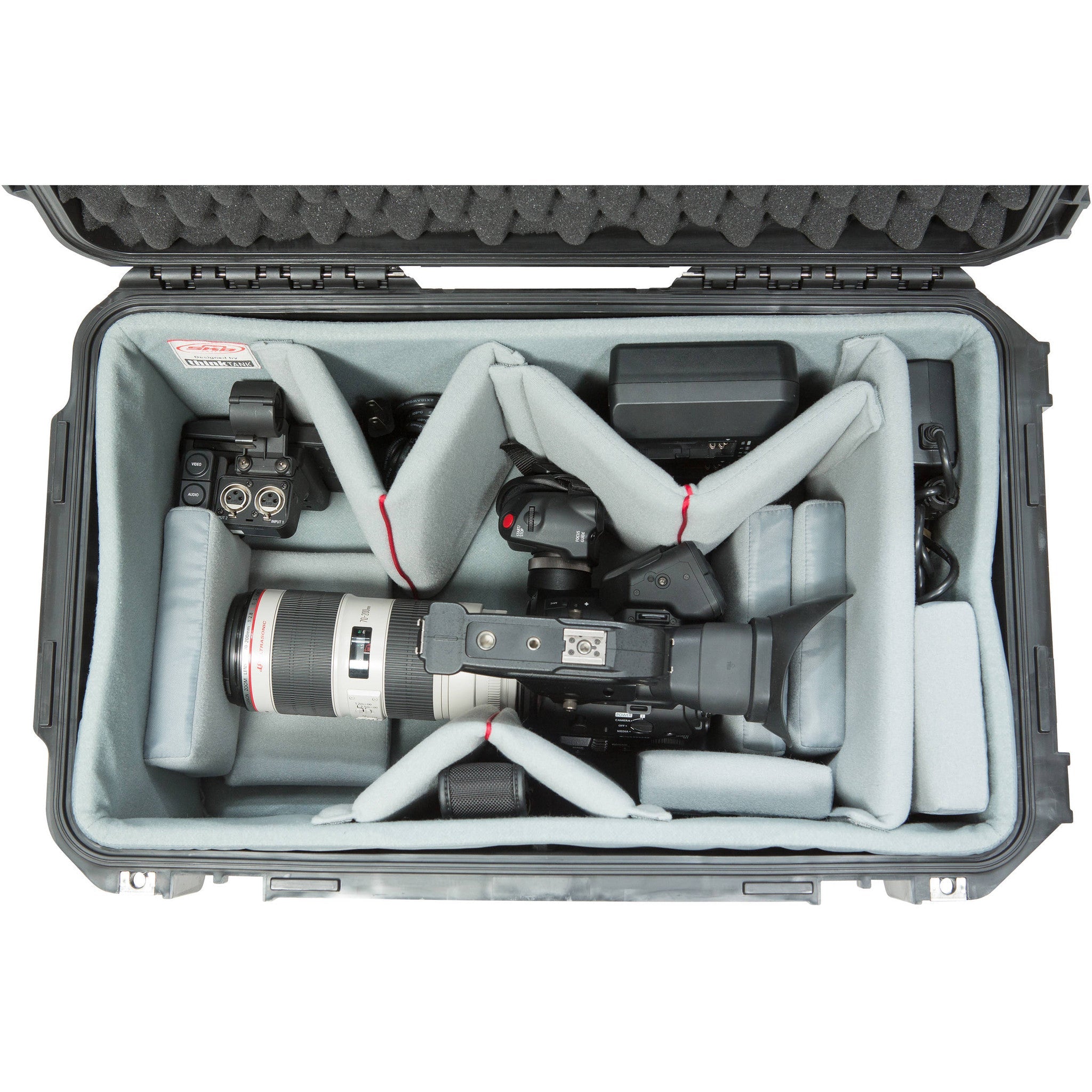 SKB iSeries 2213-12 Case w/Think Tank Designed Video Dividers &&nbsp;Lid Foam (Black)