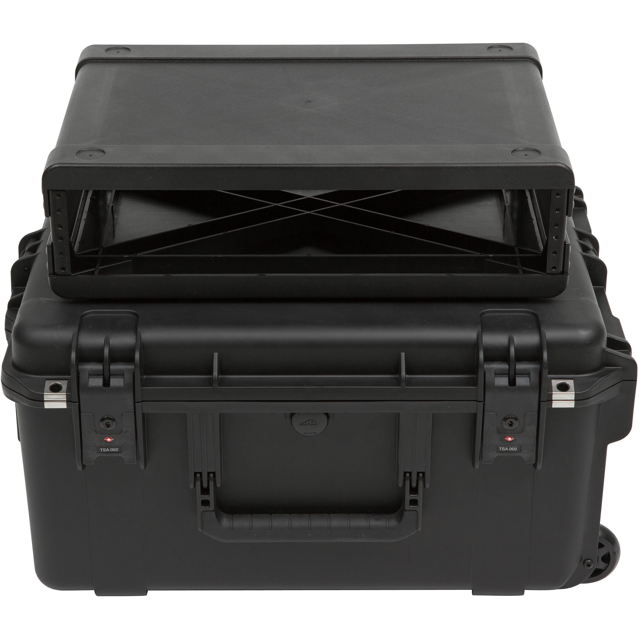 SKB iSeries Injection Molded for 4-Wireless with 2U Fly Rack with Wheels (Black)