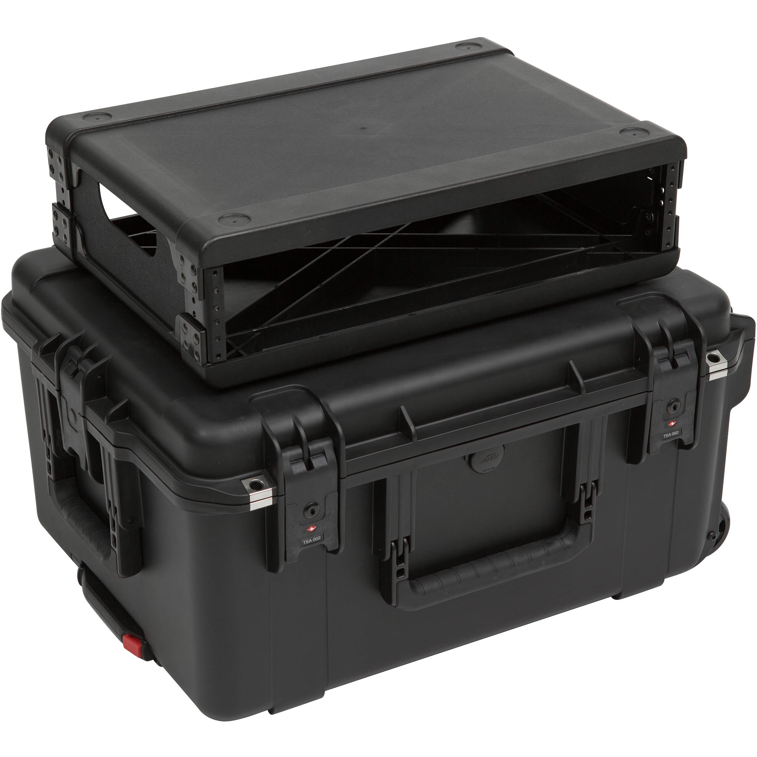 SKB iSeries Injection Molded for 4-Wireless with 2U Fly Rack with Wheels (Black)