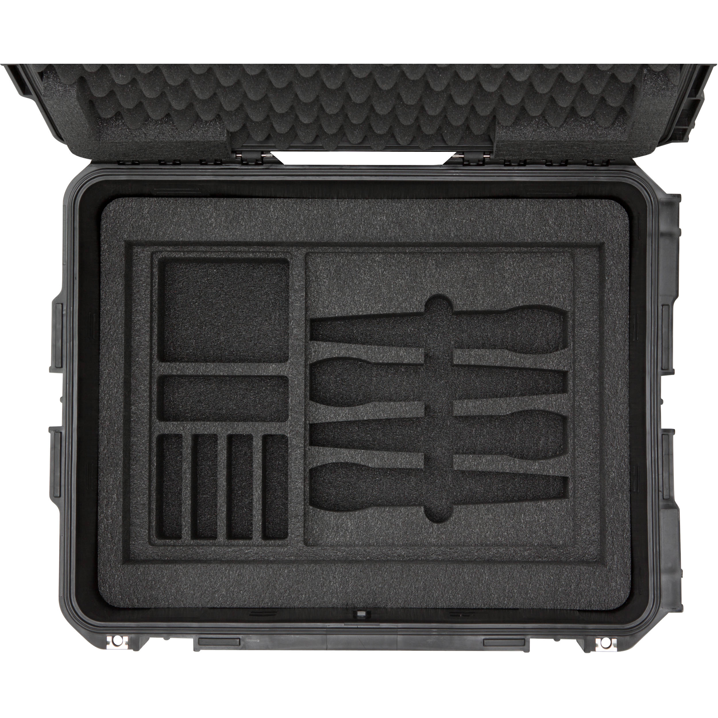 SKB iSeries Injection Molded for 4-Wireless with 2U Fly Rack with Wheels (Black)