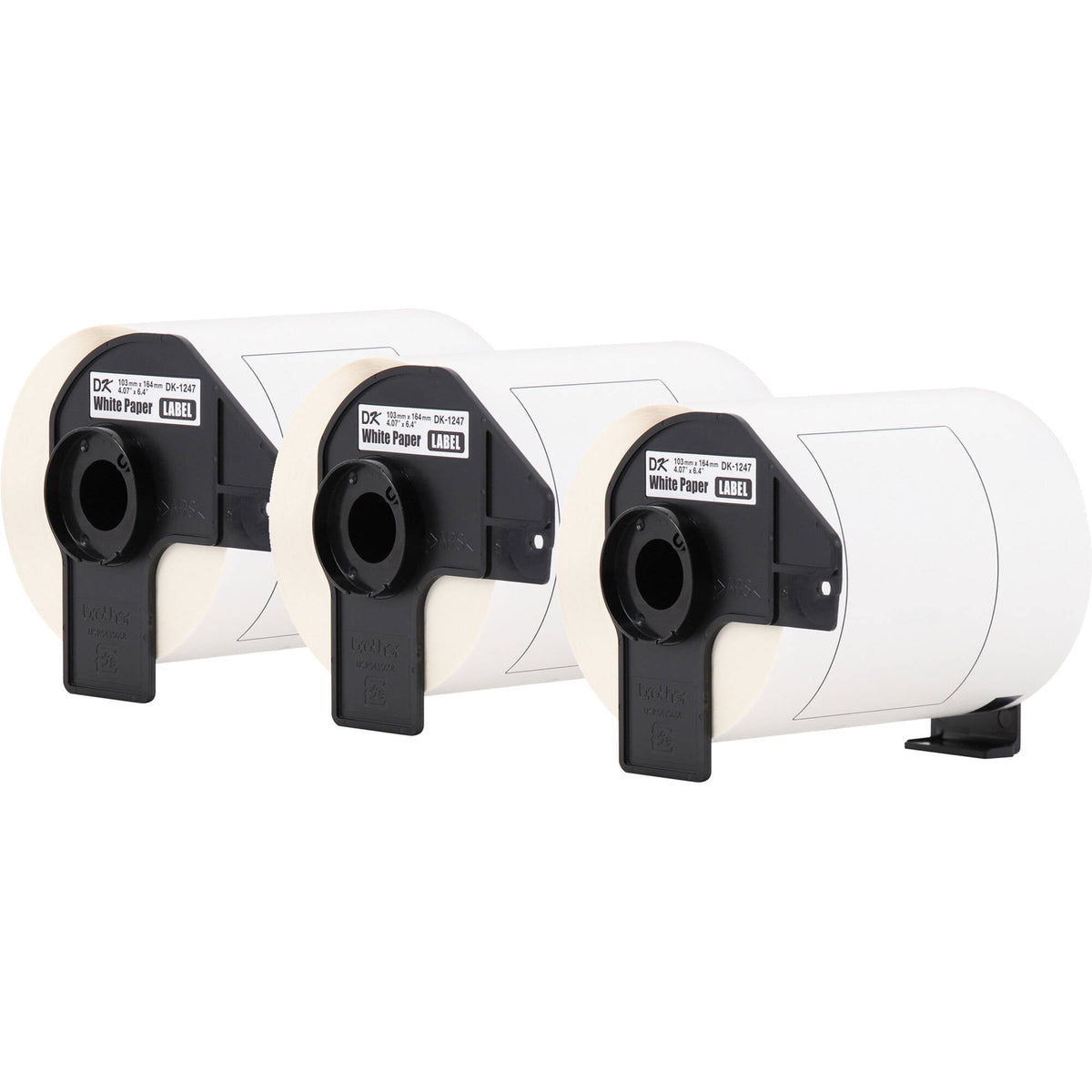 Brother DK1247 Large Shipping White Paper Labels (180 Labels, 4.07 x 6.4", 3-Pack)
