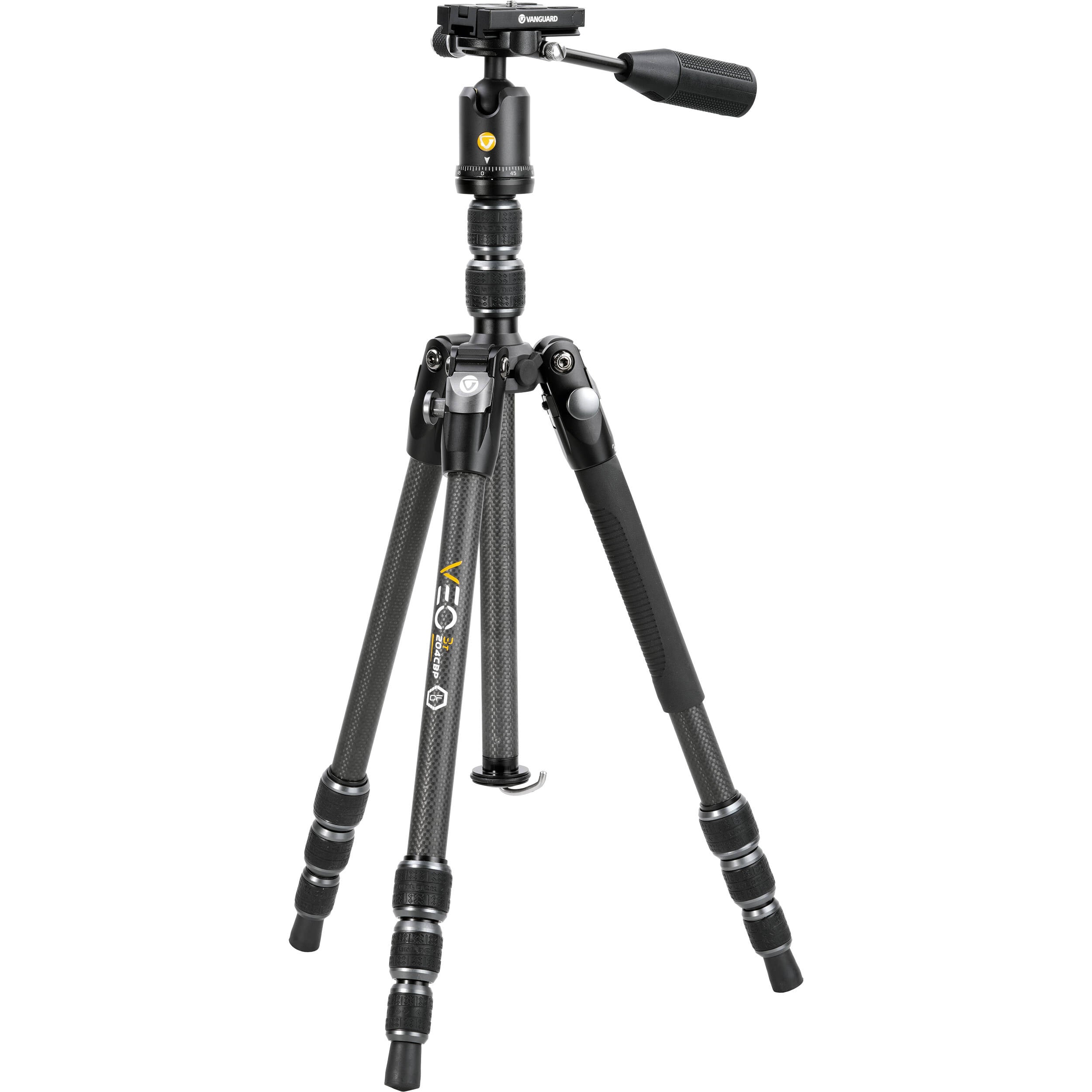 Vanguard VEO 3T 204CBP Carbon Fiber 4-in-1 Travel Tripod with VEO 2 BP-45T Ball/Pan Head and Bluetooth Remote