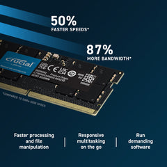 Crucial 64GB DDR5 4800 MHz SO-DIMM Memory Kit (2 x 32GB)