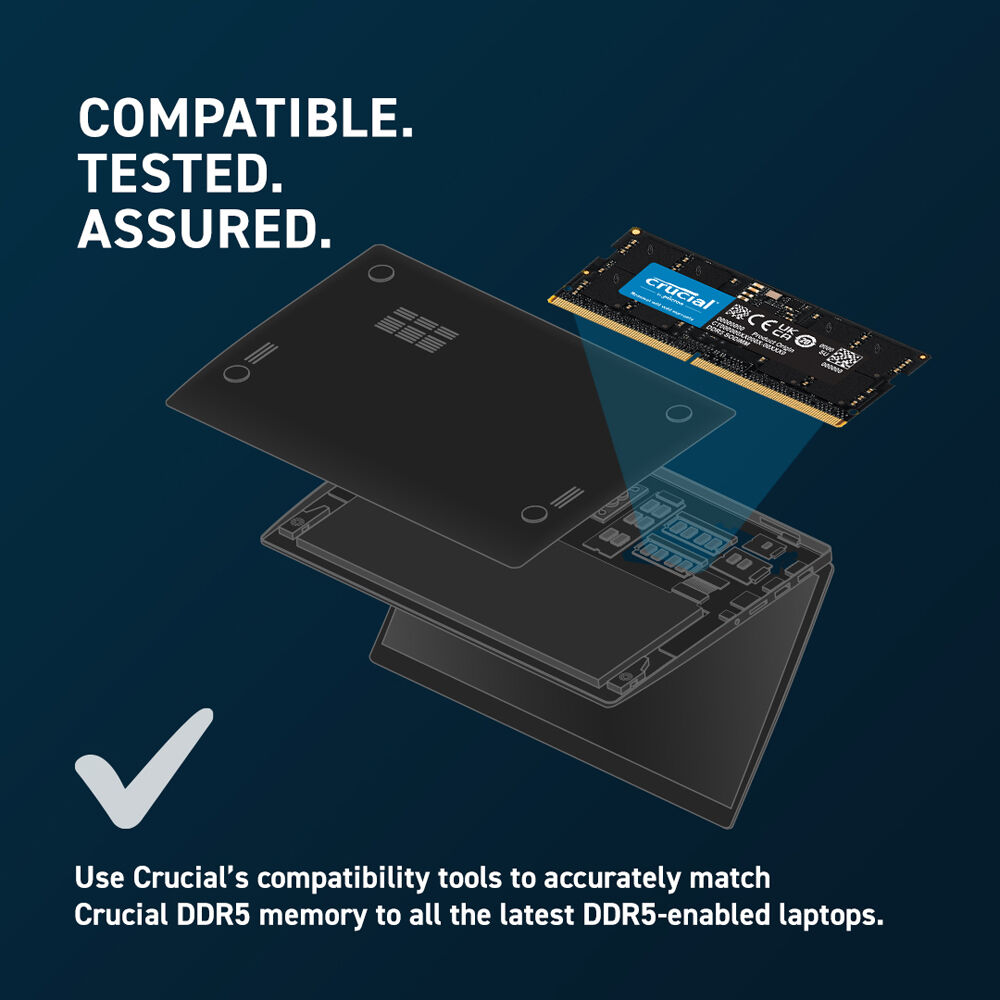 Crucial 64GB DDR5 4800 MHz SO-DIMM Memory Kit (2 x 32GB)