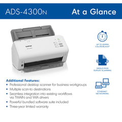 Brother ADS-4300N Professional Desktop Scanner