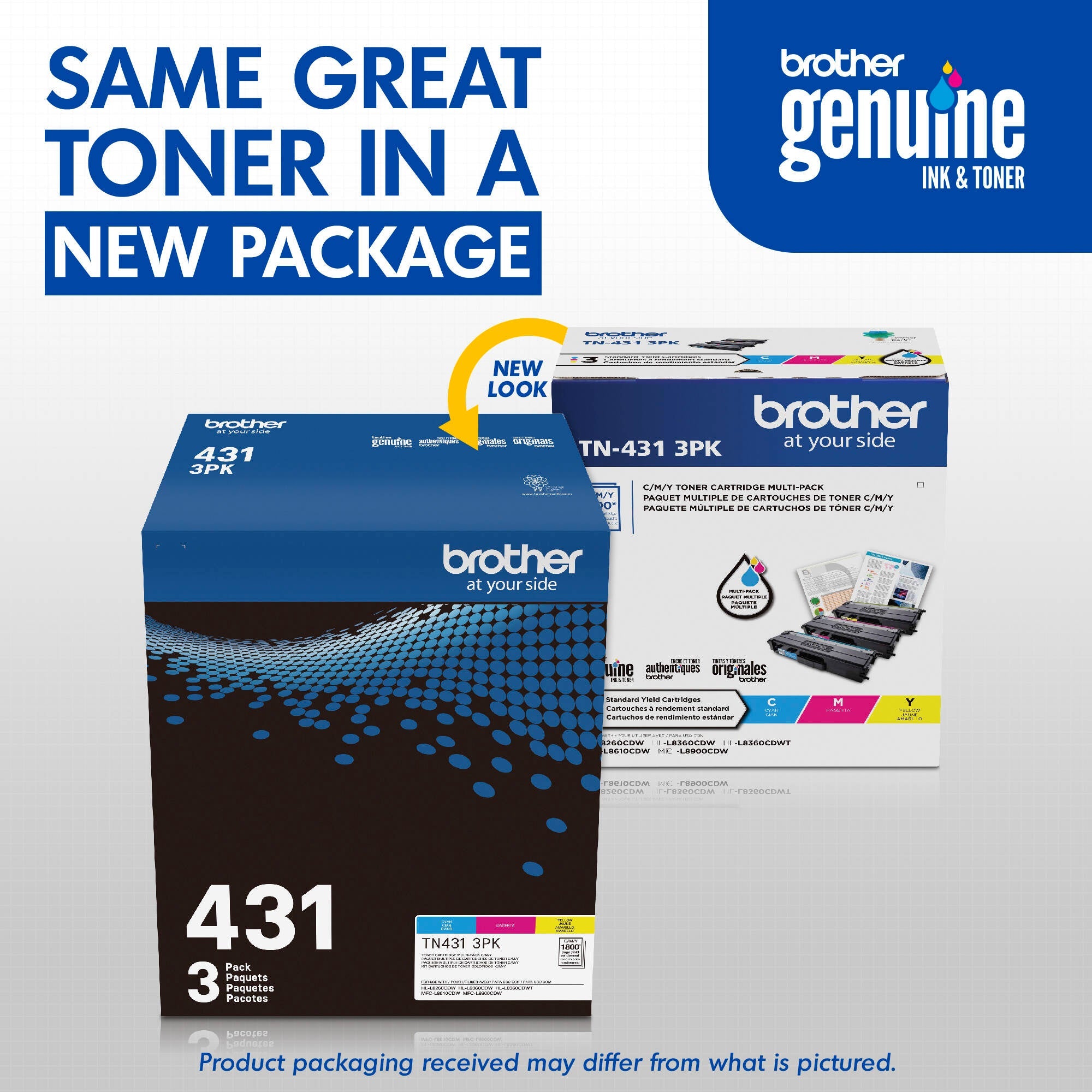 Brother TN431 Color Toner Cartridge (3-Pack)
