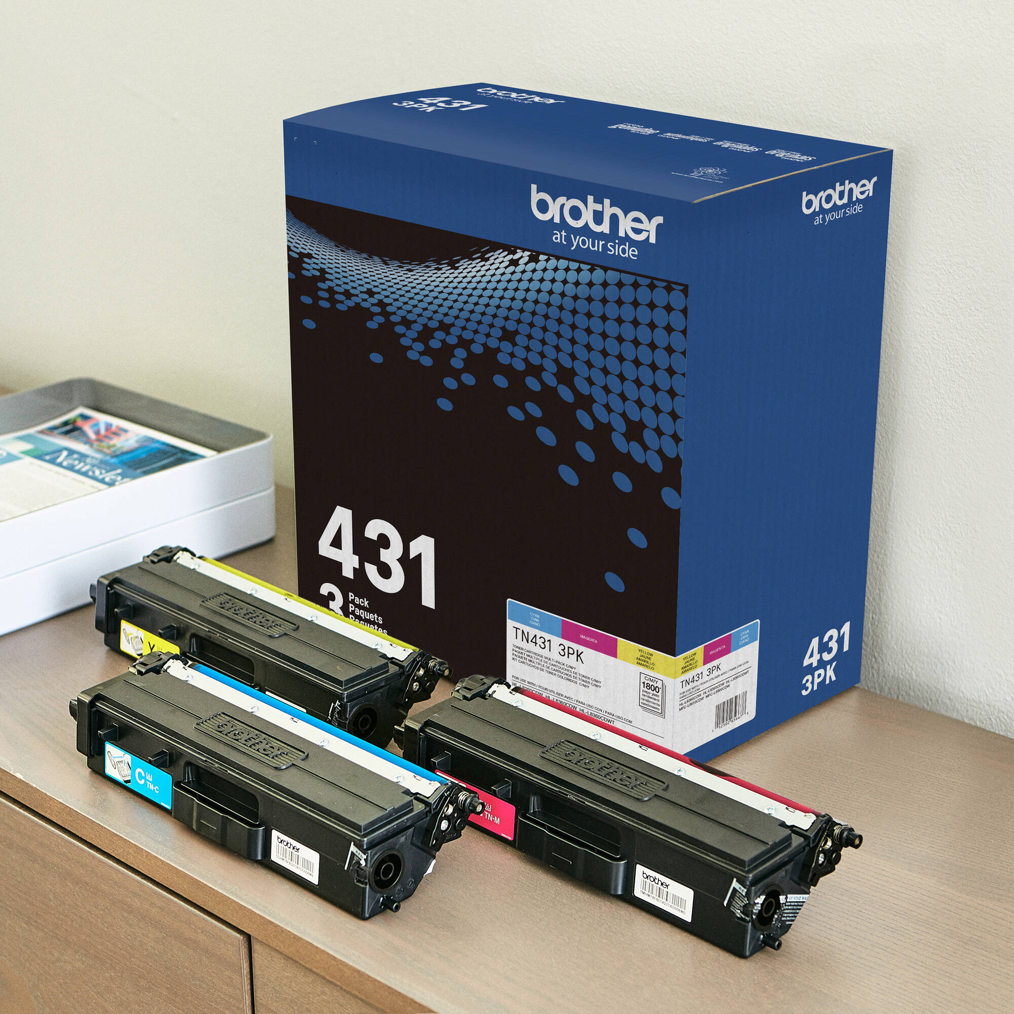 Brother TN431 Color Toner Cartridge (3-Pack)