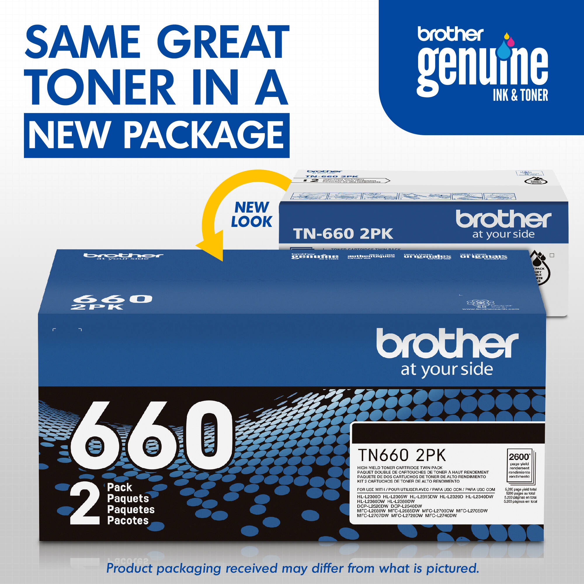 Brother TN660 High Yield Black Toner Cartridge (2-Pack)