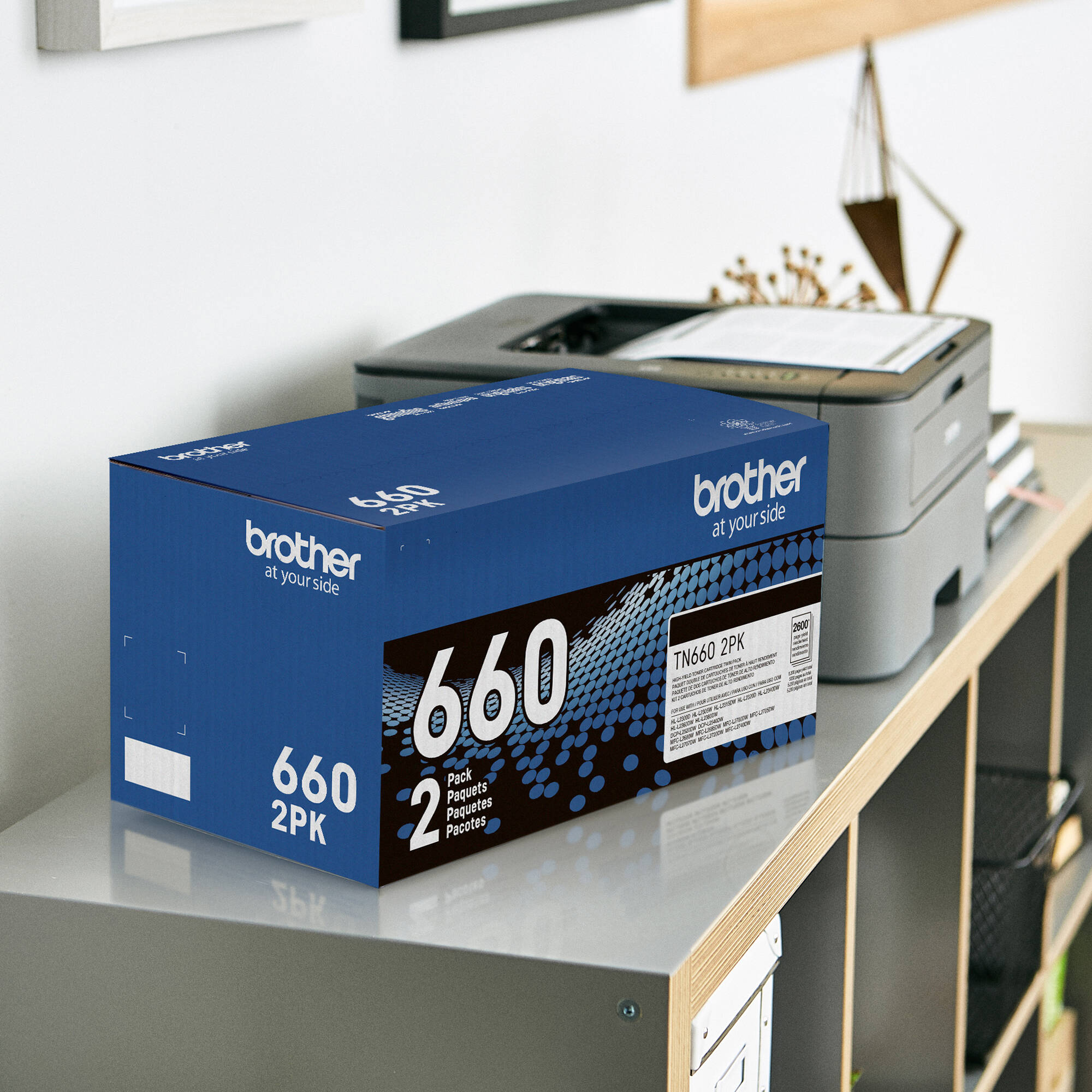 Brother TN660 High Yield Black Toner Cartridge (2-Pack)