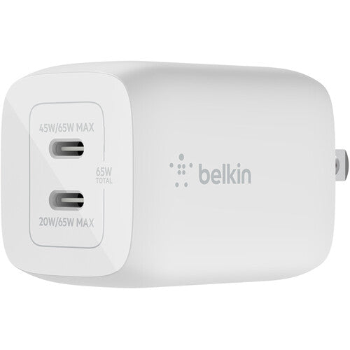 Belkin BoostCharge Pro 65W Dual USB-C GaN Wall Charger