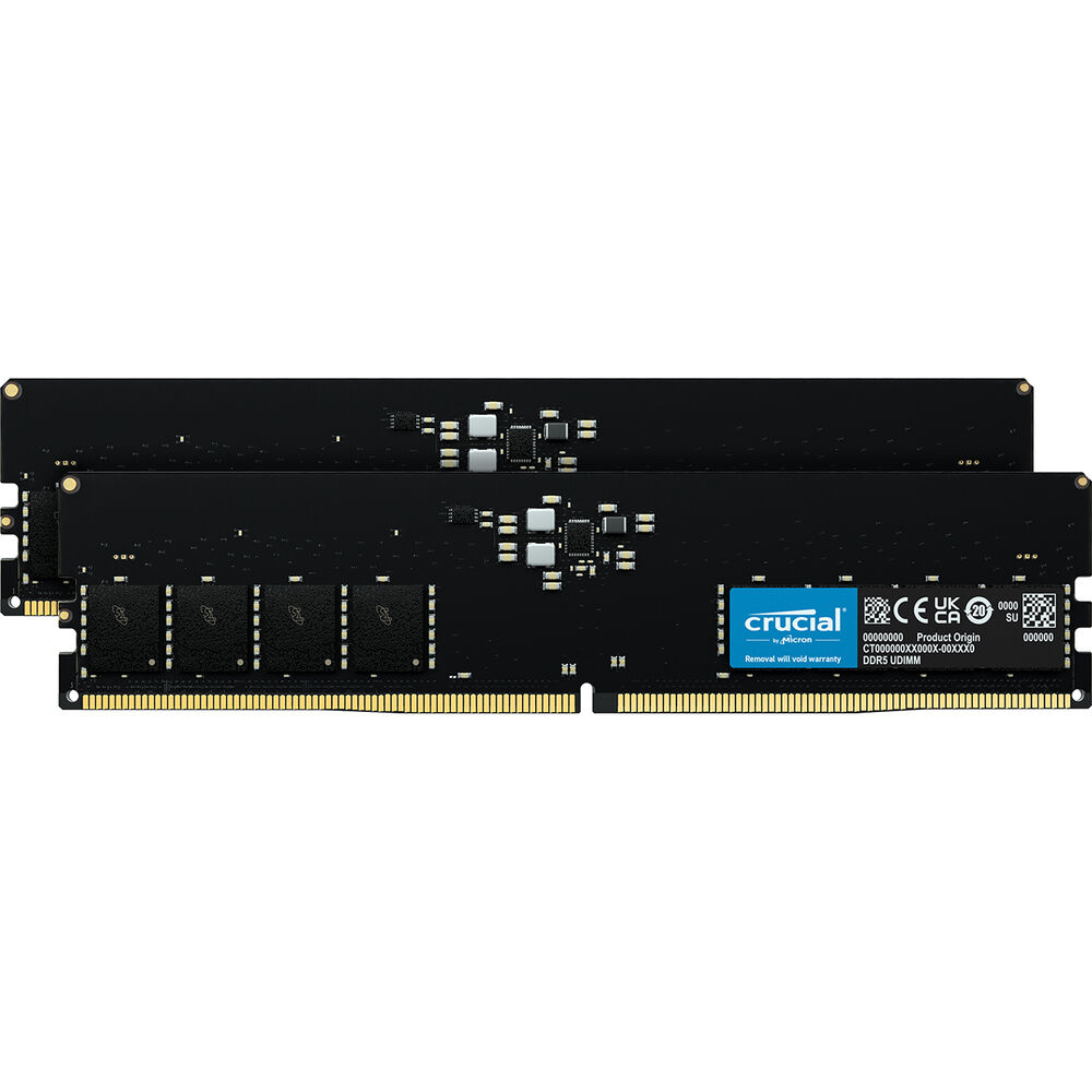 Crucial 32GB Desktop DDR5 5200 MHz UDIMM Memory Kit (2 x 16GB)