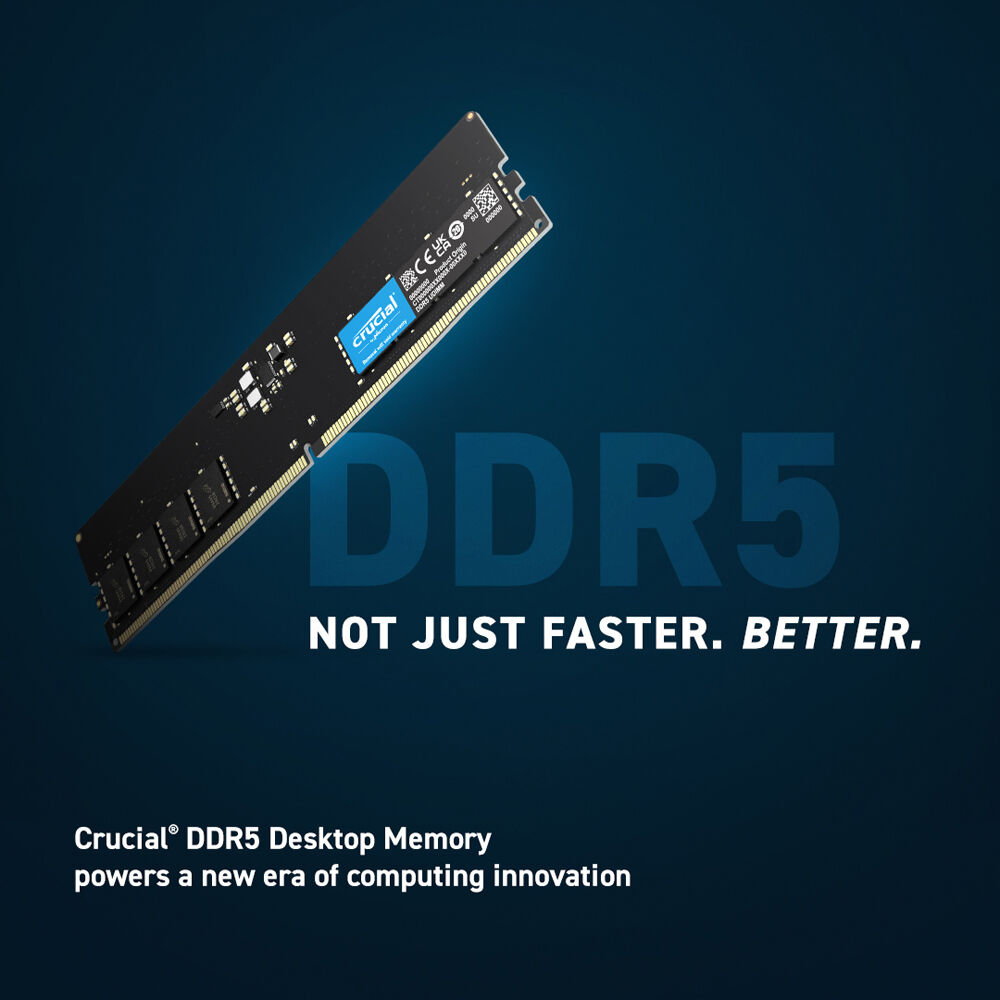 Crucial 32GB Desktop DDR5 5200 MHz UDIMM Memory Kit (2 x 16GB)