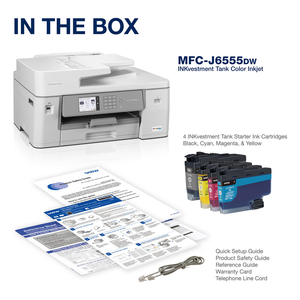 Brother MFC-J6555DW INKvestment Tank All-in-One Color Inkjet Printer