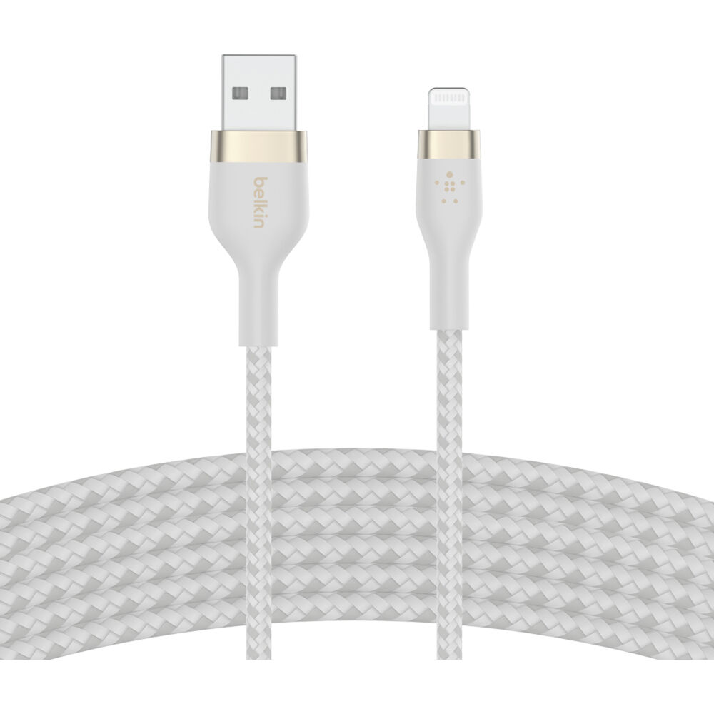 Belkin BoostCharge Pro Flex Lightning to USB-A Cable (9.8', White)