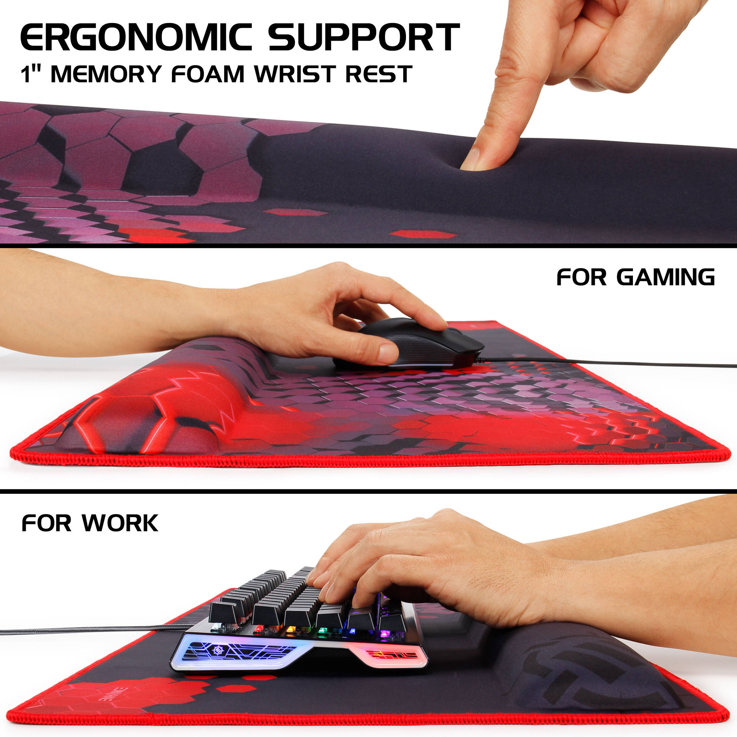 Enhance XXL Extended Gaming Mouse Pad (Red)