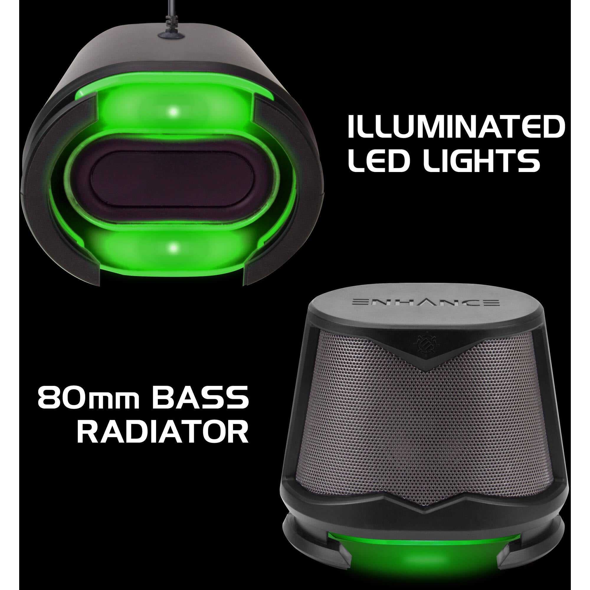 Enhance SB 2.1 Computer Speakers with Subwoofer (Green LED)