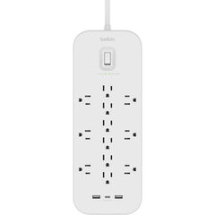 Belkin 12-Outlet Surge Protector with USB (White)