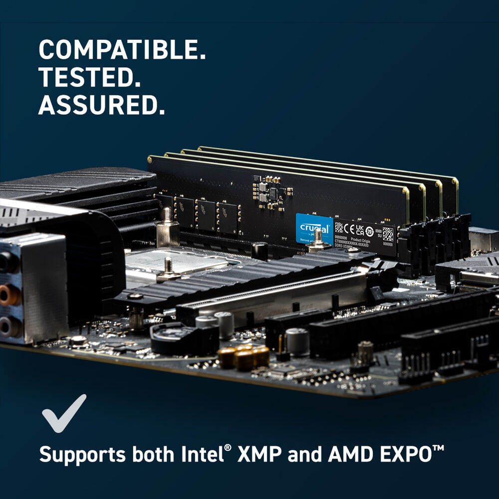 Crucial 16GB Desktop DDR5 5200 MHz UDIMM Memory Kit (2 x 8GB)