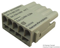 HARTING 09 14 005 2701 Heavy Duty Connector Insert, Han-Modular E Series, Receptacle, 5 Contacts, Screw Socket, 16 A