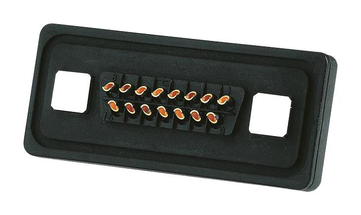 HARTING 9675096715 D Sub Connector, IP67, 9 Contacts, Receptacle, DE, Brass Body, Solder
