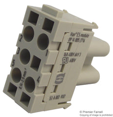 HARTING 09 14 005 2716 Heavy Duty Connector Insert, Han-Modular ES Series, Receptacle, 5 Contacts, 16 A