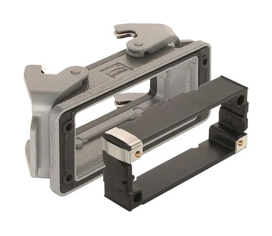 Harting 09300160391 Heavy Duty Connector w/Frame Base Bulkhead Mount Aluminium Body 2 Lever 16B