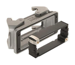 Harting 09300160391 Heavy Duty Connector w/Frame Base Bulkhead Mount Aluminium Body 2 Lever 16B