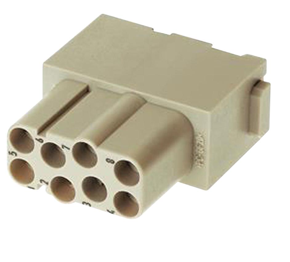 Harting 09140082734 Heavy Duty Connector Han-Modular Module 8 Contacts Receptacle Push Lock Socket