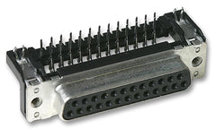 HARTING 09 66 352 7611 D Sub Connector, 25 Contacts, Receptacle, DB, Snap In, Ground Contact, Metal Body, Solder