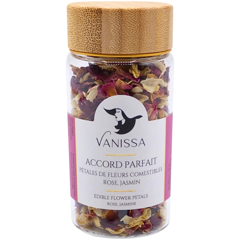 âAccord Parfaitâ Edible Flower Petals: Rose, Jasmine