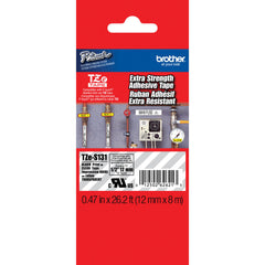 Brother TZeS131 Tape with Extra-Strength Adhesive for P-Touch Labelers (Black on Clear, 0.47" x 26.2')