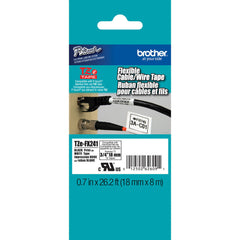 Brother TZeFX241 Flexible ID Tape (Black on White, 0.7" x 26.2')