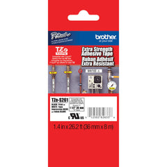 Brother TZeS261 Tape with Extra-Strength Adhesive for P-Touch Labelers (Black on White, 1.4" x 26.2')