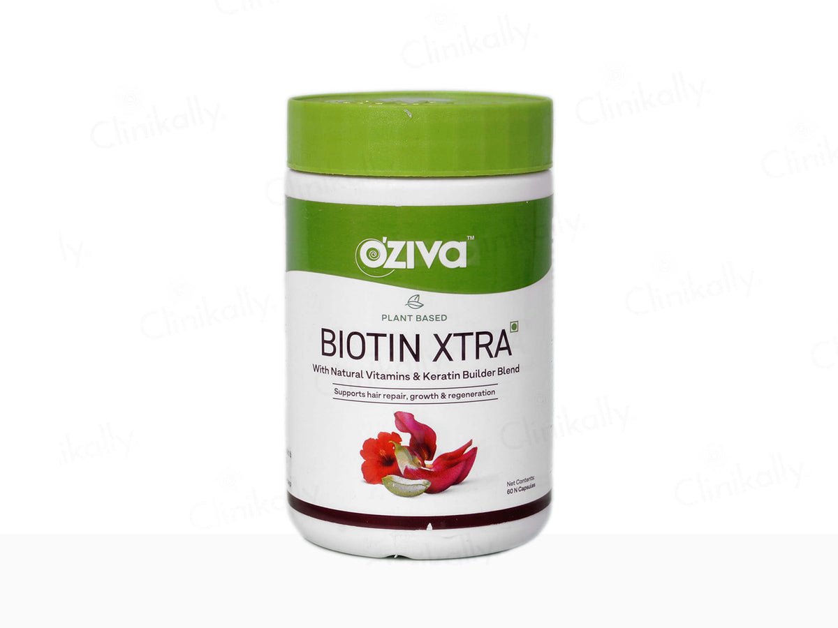 OZiva Biotin Xtra with Natural Vitamins & Keratin Builder Blend Capsule