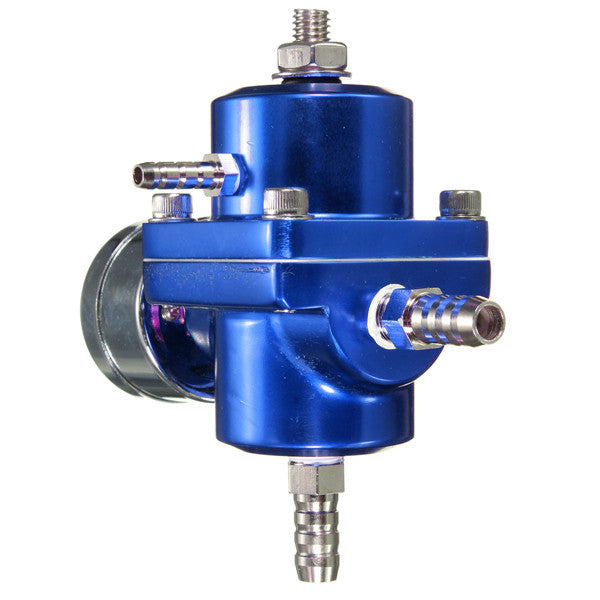0-140 PSI Blue Fuel Pressure Regulator Adjustable Pressure Gauge