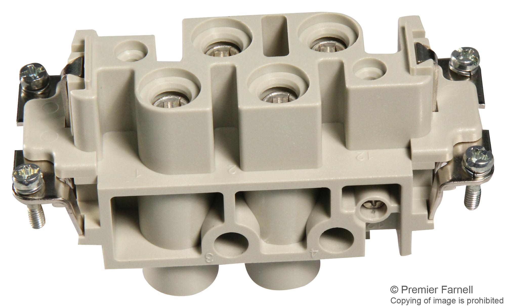 Harting 0938 006 2701 Heavy Duty Connector 4/2+PE Power-Signal Han-Com Insert 7 Contacts 16B Receptacle