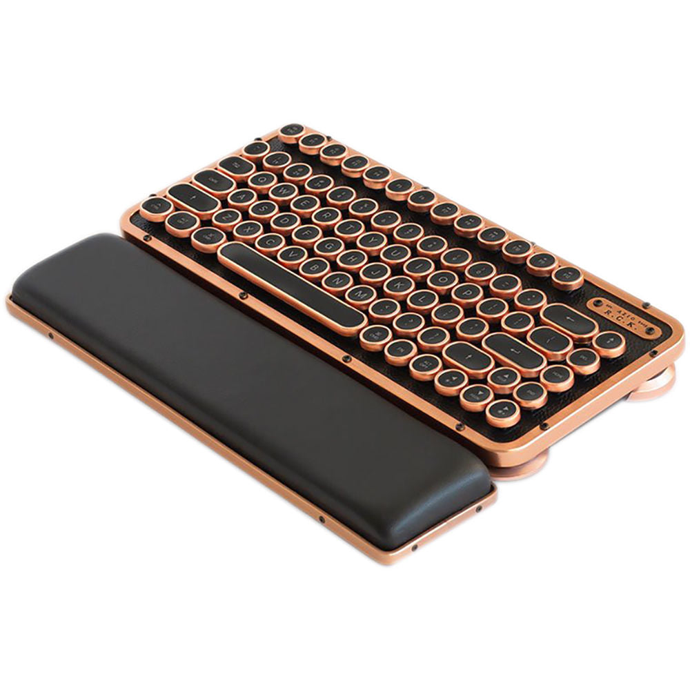 AZIO Artisan Retro Compact Keyboard (Black Leather / Copper-Brushed Frame)
