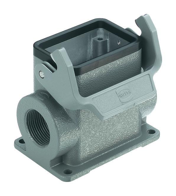 HARTING 19 30 006 0292 Heavy Duty Connector, Dual Side Entry M32, High Profile, Base, Panel Mount, Aluminium Body, 2 Lever